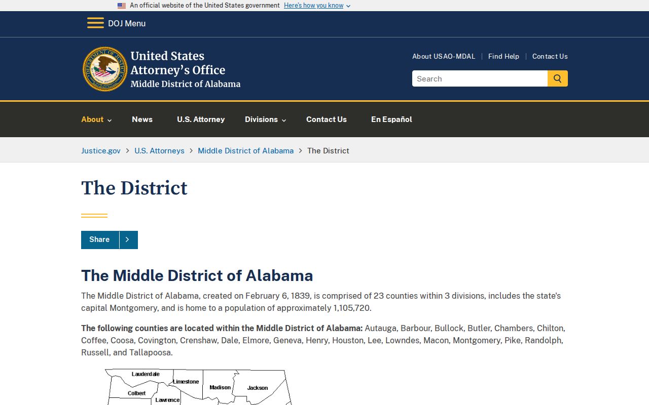 Autaugaville court docket federal district coverage