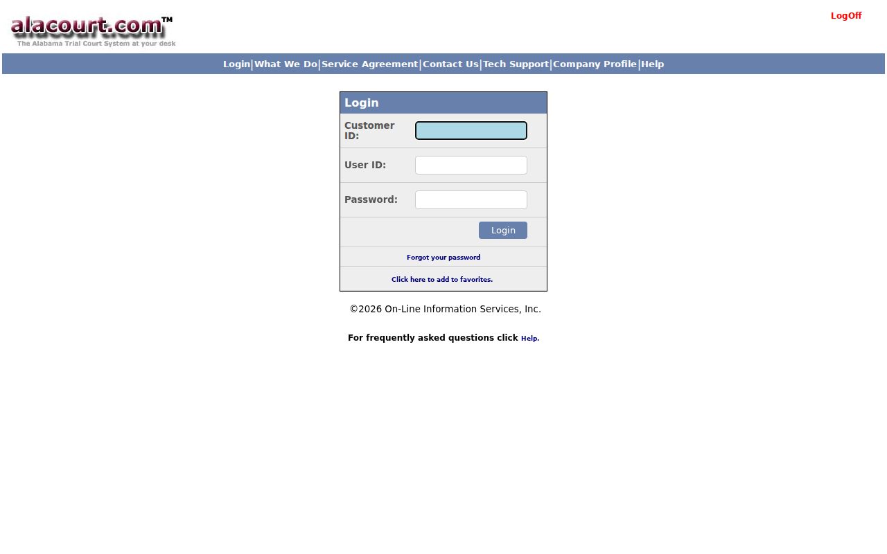 Autauga County case lookup Alacourt subscriber entry