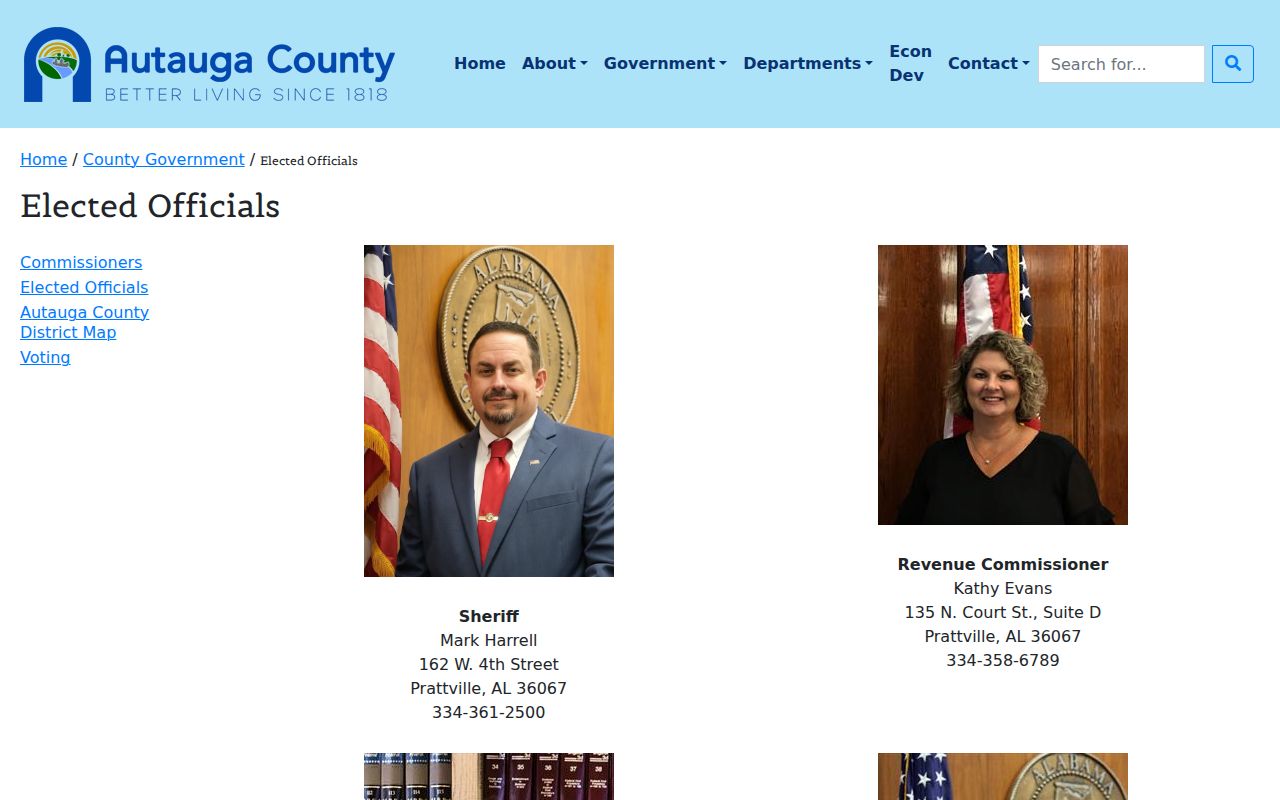 Autauga County court dates county officials and public contacts